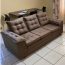 Sofás Conjunto 3X2 Lugares em Couro Marrom